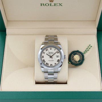 Rolex - Oyster Perpetual Datejust 41 White Roman Dial -