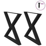 vidaXL Eettafelpoten 2 st 90x(72-73,3) cm staal zwart, Verzenden