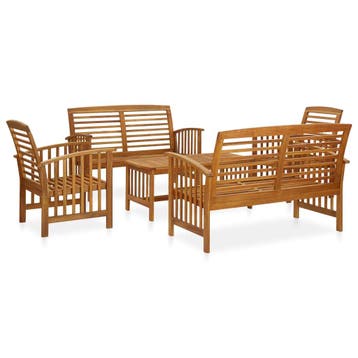 vidaXL 5-delige Loungeset massief acaciahout, Verzenden, Loungeset