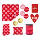 Inpakset valentijn - liefde - hartjes xl (VOORDEELSET), Divers, Papier cadeau, Ophalen of Verzenden