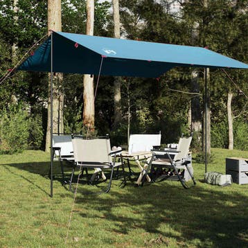 vidaXL Kampeerluifel waterdicht 360x294 cm blauw, Caravanes & Camping, Verzenden