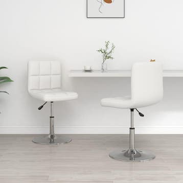 vidaXL Eetkamerstoelen 2 st kunstleer wit, Huis en Inrichting, Stoelen, Verzenden, Nieuw