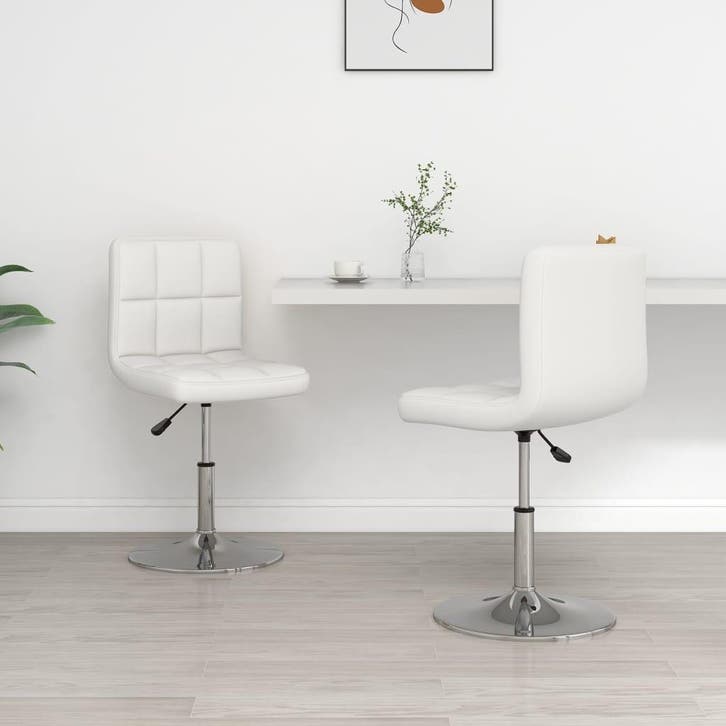 vidaXL Eetkamerstoelen 2 st kunstleer wit, Huis en Inrichting, Stoelen, Nieuw, Verzenden