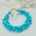 Turquoise - Zilver, Verguld - Armband - TURCHESE NATUURLIJK, Antiek en Kunst