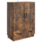 vidaXL Dressoir met lade Gerookt eiken 66 x 34,5 x 92 cm, Verzenden