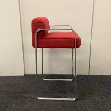 design barkruk Limitless, zithoogte 78 cm, metaal - rood, Gebruikt