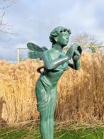 Sculpture, Fairy with Flute - 91 cm - Bronze