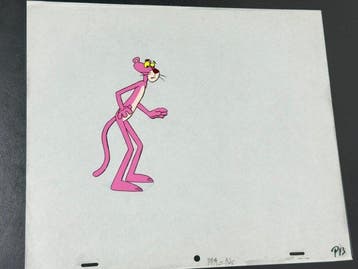 Friz Freleng - Originele animatiecel en tekening van de Pink