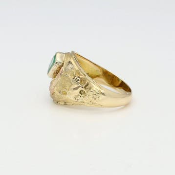 Ring - 14 karaat Geel goud Smaragd