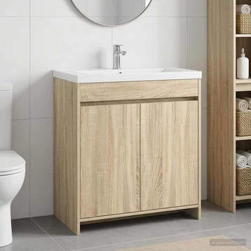 vidaXL Badkamer Onder Het Wastafel Kast Sonoma Eiken, Huis en Inrichting, Verzenden, Nieuw