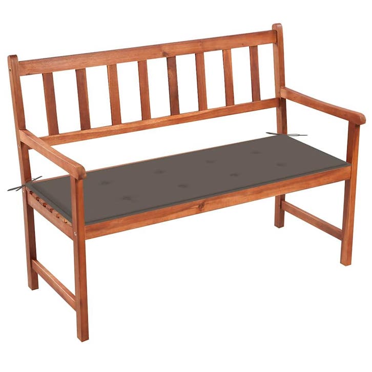 vidaXL Tuinbank met kussen 120 cm massief acaciahout, Tuin en Terras, Tuinsets en Loungesets, Nieuw, Verzenden