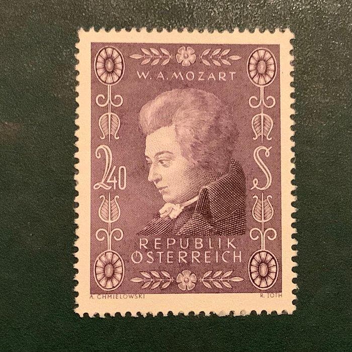 Oostenrijk 1954 - Mozart : drukproef in niet drukproef, Postzegels en Munten, Postzegels | Europa | Oostenrijk
