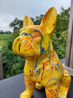 Beeld, yellow buldog artistic - 43 cm - polyresin