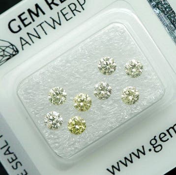 8 pcs Diamant (Natuurlijk) - 1.07 ct - Rond - P1 - Gem, Bijoux, Sacs & Beauté, Pierres précieuses