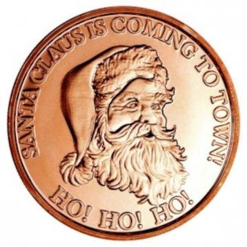 Verenigde Staten. 10 x 1 oz Santa Claus Coming To Town Ho Ho