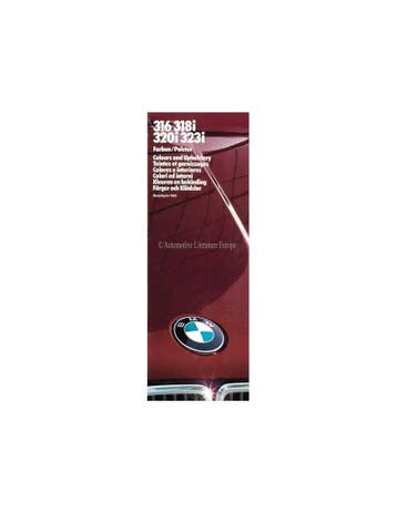 1983 BMW 3 SERIE KLEUREN EN BEKLEDING BROCHURE, Ophalen of Verzenden