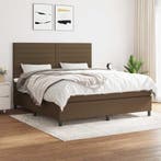 vidaXL Boxspring met matras stof donkerbruin 180x200 cm, Verzenden, Nieuw