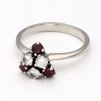 Ring - 18 karaat Witgoud Diamant (Natuurlijk) - Robijn, Nieuw