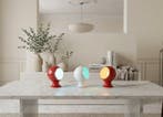 Lampe de table (3) - Eyeball Rouge et Blanc/Bleu - Métal -