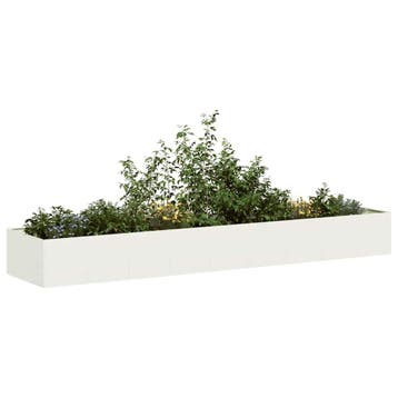 vidaXL Plantenbak 360x80x40 cm staal wit, Tuin en Terras, Bloempotten, Verzenden, Nieuw