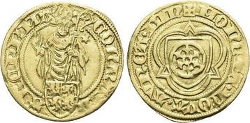 Goud-gulden o Jahr 1427 Mainz-erzbistum Konrad Iii zu Dha..., Verzenden, België