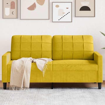 vidaXL Tweezitsbank / zetel 140 cm fluweel geel, Huis en Inrichting, Zetels | Zetels, Verzenden, Nieuw