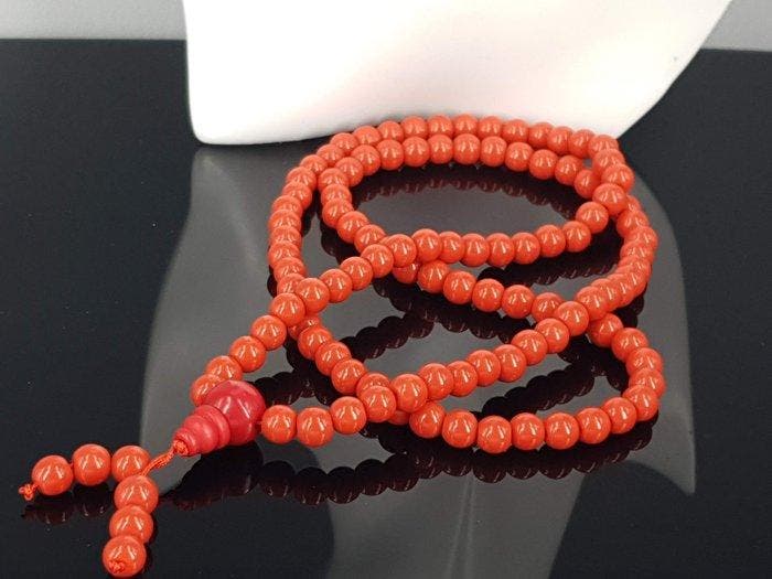 Natuurlijke koraal Tasbih gebedskralen - Ketting, Verzamelen, Mineralen en Fossielen
