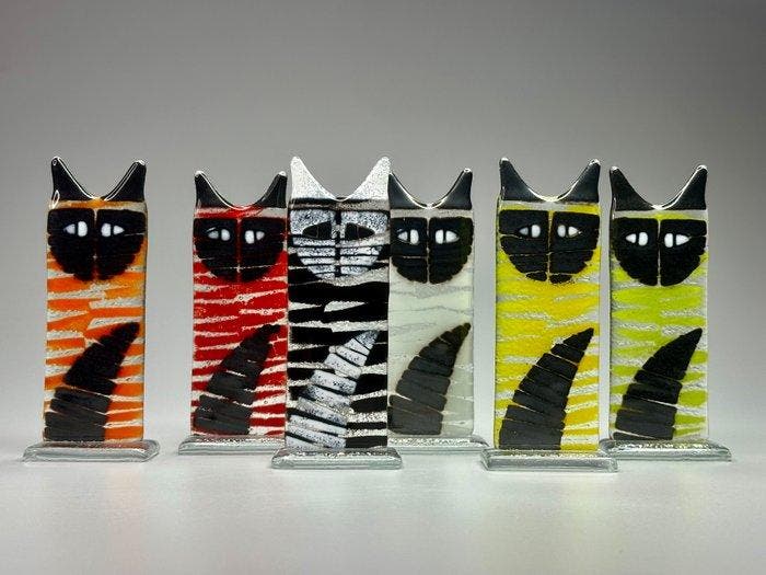 Studio Habrat - Beeldje - Cat (6) - fusie, Antiek en Kunst, Antiek | Glaswerk en Kristal