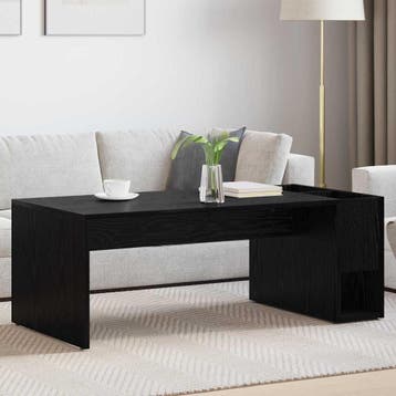 vidaXL Salontafel Zwart Eiken 101,5 x 50 x 37 cm Bewerkt, Huis en Inrichting, Tafels | Salontafels, Verzenden, Nieuw