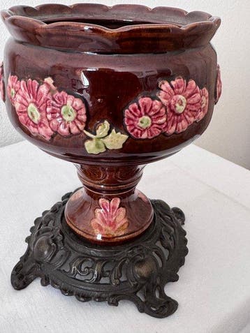 Onbekend - Olielamp - Onbekend - Opaline glas, keramiek,