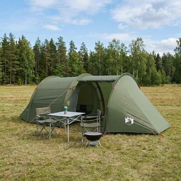 vidaXL Tunneltent 410 x 175 x 105 cm Olijfgroen Polyester en, Caravans en Kamperen, Verzenden, Nieuw