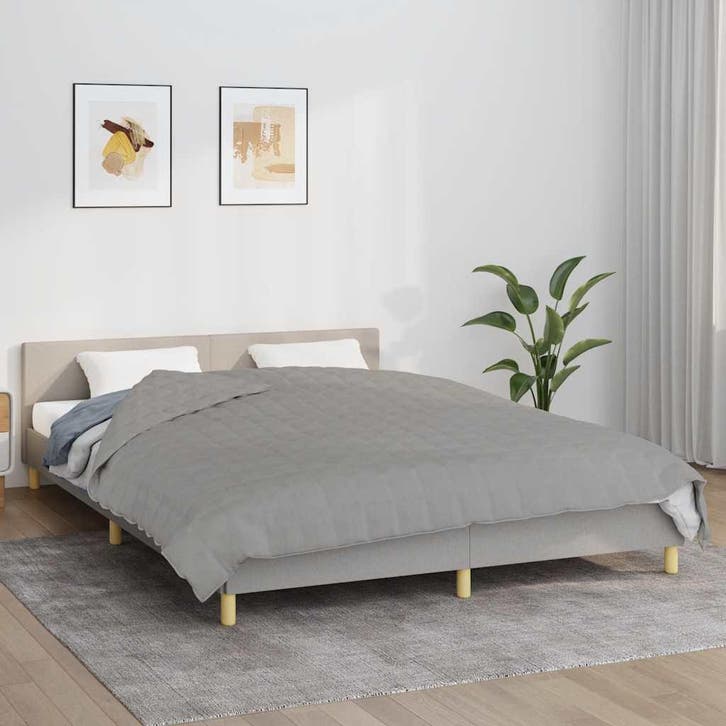 vidaXL Verzwaringsdeken 200x200 cm 9 kg stof grijs, Maison & Meubles, Chambre à coucher | Lits, Envoi