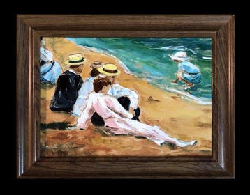 Demetrio Susín Barra (1949) - Conversation en bord de mer