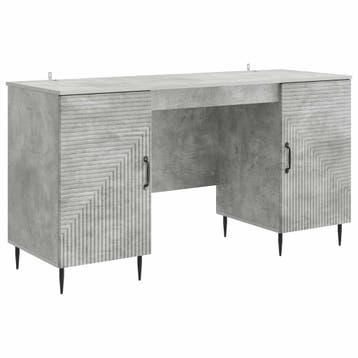 vidaXL Bureau met plank Betongrijs 142,5 x 50 x 75 cm, Huis en Inrichting, Verzenden, Nieuw