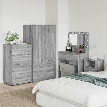 vidaXL Opbergkasten 60 x 48 x 105 cm Bewerkt hout Grijs, Huis en Inrichting, Verzenden, Nieuw