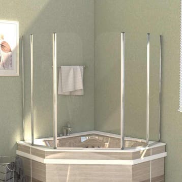 vidaXL Badwanden 2 st 104x130 cm gehard glas transparant, Verzenden
