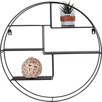 2dekans | Genk Wandplank Rond - Zwart Staal - Ø47 cm -, Ophalen of Verzenden