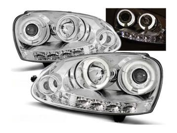 Angel Eyes koplampen Chrome geschikt voor VW Golf 5, Auto-onderdelen, Verzenden, Nieuw, Volkswagen