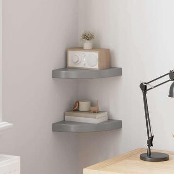 vidaXL Hoekschappen zwevend 2 st 25x25x3,8 cm MDF hoogglans, Verzenden