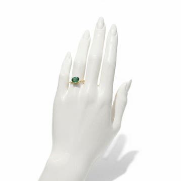 Ring - 14 karaat Geel goud - 1.55ct. tw. Smaragd