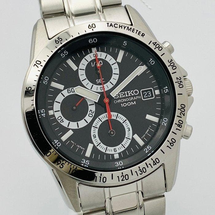 Seiko - Seiko Chronograph Black Rally Dial 100m - Sans prix, Bijoux, Sacs & Beauté, Montres | Anciennes | Antiquités