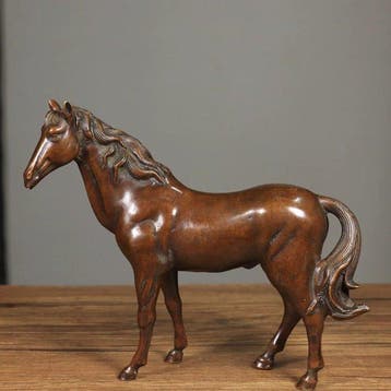 Beeld, Bronze Steed - 18.5 cm - Koper