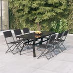 vidaXL 7-delige Tuinset grijs en zwart, Verzenden, Nieuw, Tuinset