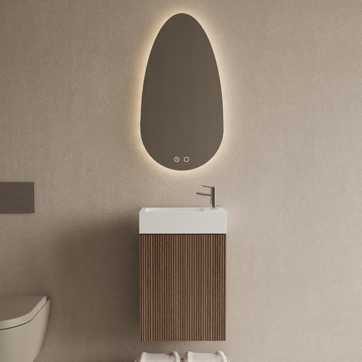 Toiletmeubel Set BWS Riga Donker Eiken Japandi 40 cm Fontein, Doe-het-zelf en Bouw, Sanitair, Bad, Nieuw, Ophalen of Verzenden