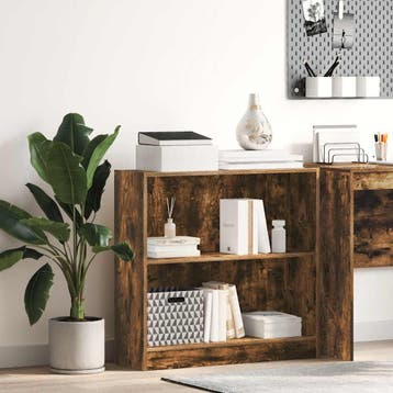 vidaXL Boekenkast 80x24x76 cm bewerkt hout gerookt, Verzenden