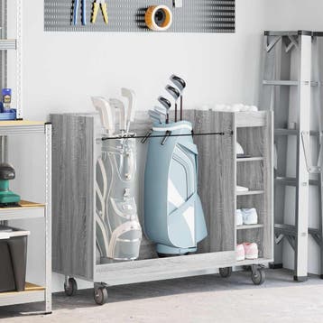 vidaXL Golfkast met wiel Effen Grijs Sonoma 120 x 45 x 98 cm, Sport en Fitness, Verzenden, Nieuw
