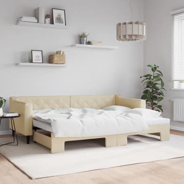 vidaXL Slaapbank met onderschuifbed 80x200 cm stof, Verzenden, Nieuw