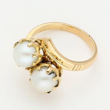 Ring - 14 karaat Geel goud Parel, Nieuw