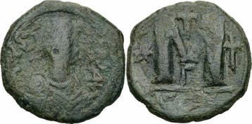 Byzanz Justinus I Follis Constantinopolis 522-527 Stern K..., Verzenden