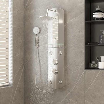 vidaXL Douchepaneel 25x43x110 cm zilverkleurig, Verzenden, Nieuw
